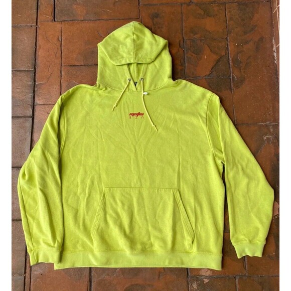 Mafia SZN Sweatshirt Mens Large Neon Hoodie Pocket Outdoor Casual Designer Logo - Picture 1 of 3